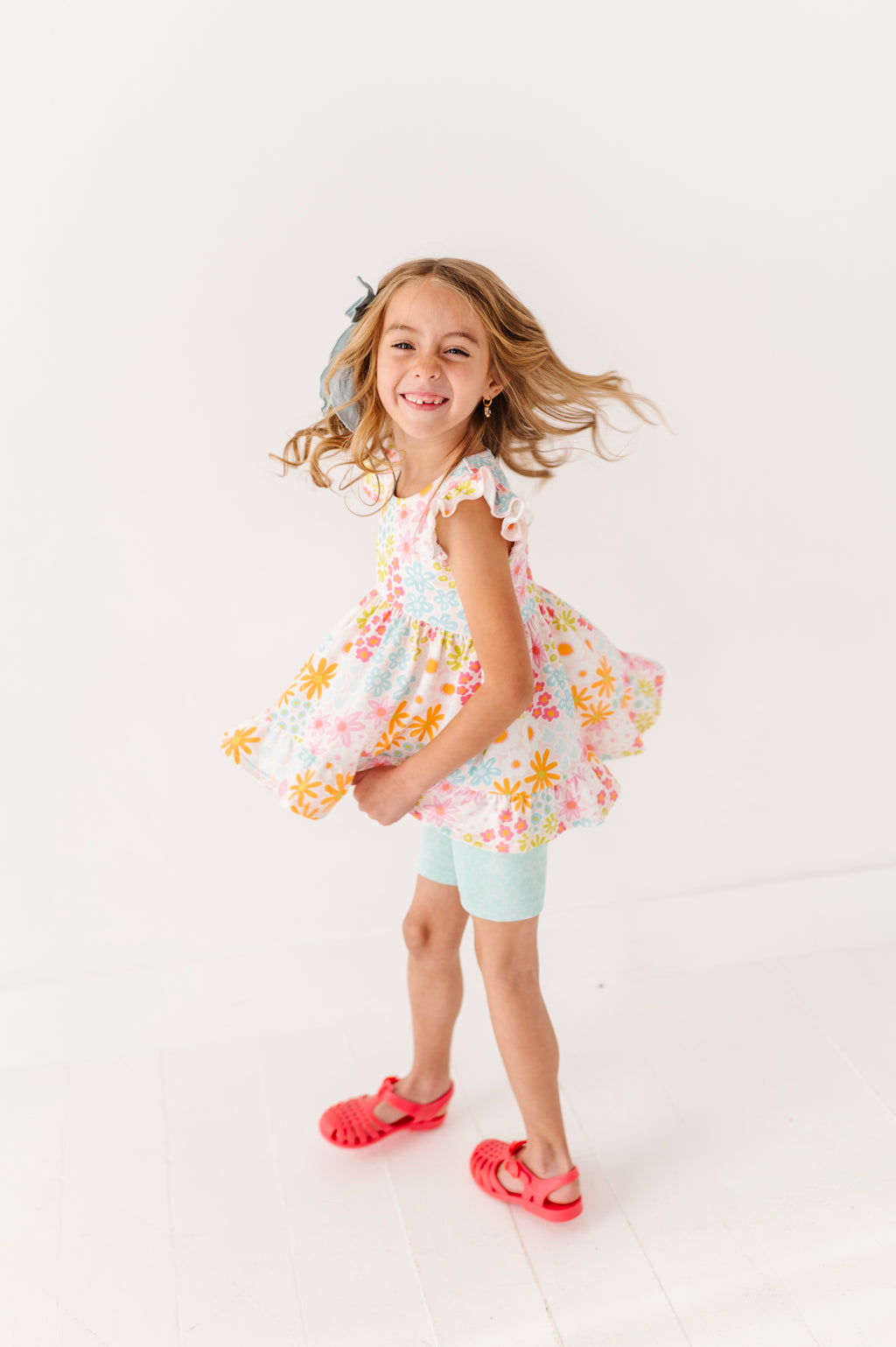 Summer Floral | Double Ruffle Peplum