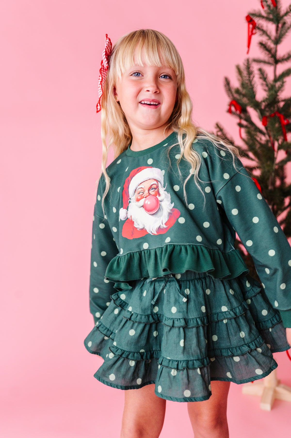 Pine Polka Dot | 3-Tiered Skort