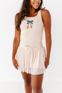 Pumpkin Bow TAN | ADULT TANK