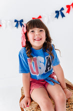 Load image into Gallery viewer, BLUE Patchwork USA | Tie Front Tee