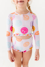 Load image into Gallery viewer, Smilies: 1/4th Zip Rashguard TWO-PIECE