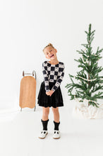 Load image into Gallery viewer, Checkered Bow | CROPPED Bow Back Long Sleeve Top