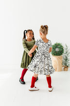 Cream Preppy Bow | Collard Twirl Dress