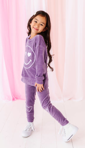 Lavender Heart Smiley | Velour SET