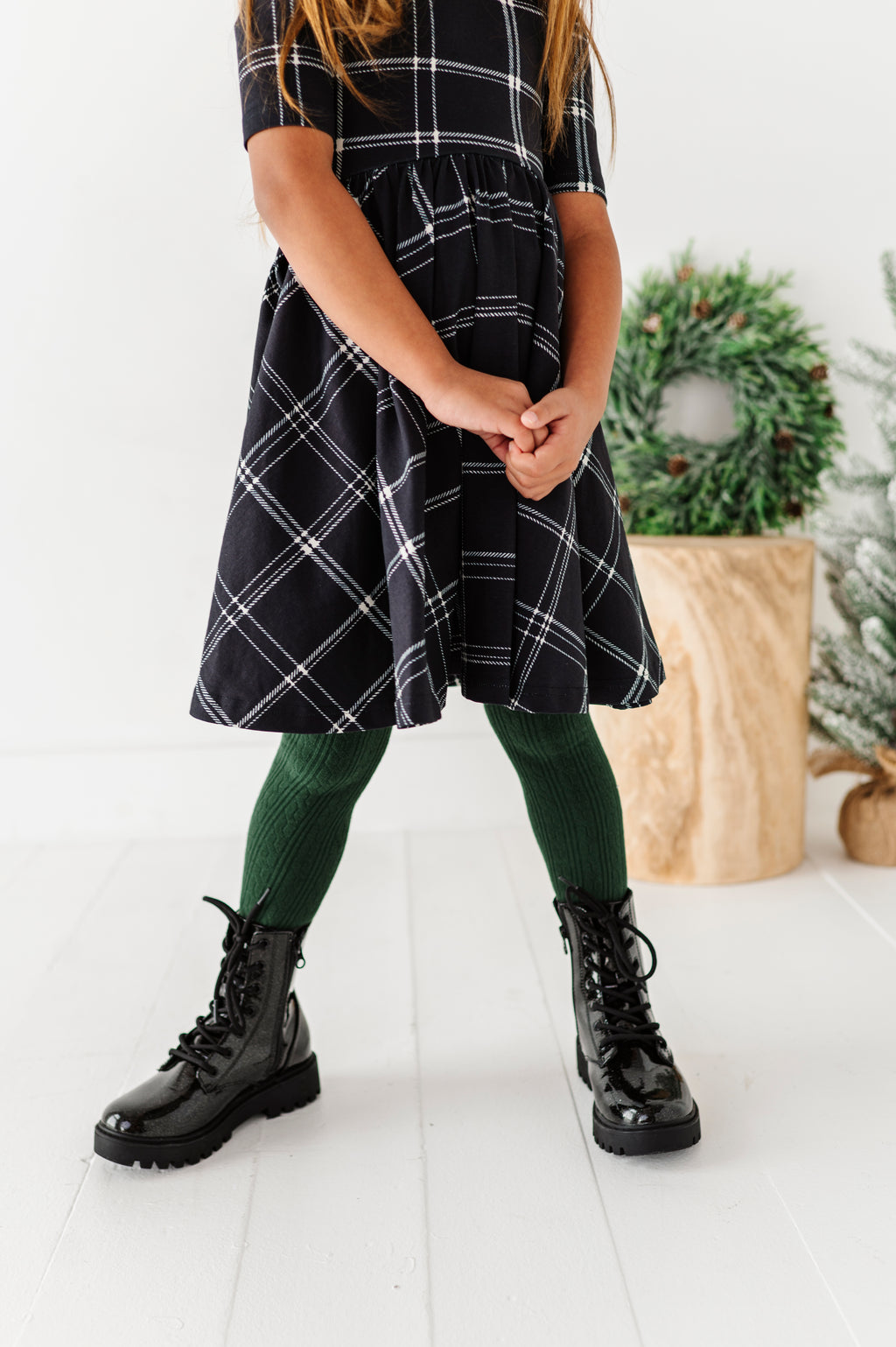 Black Plaid | Scoop Back Dress