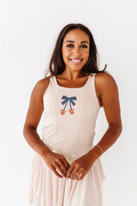 Pumpkin Bow TAN | ADULT TANK