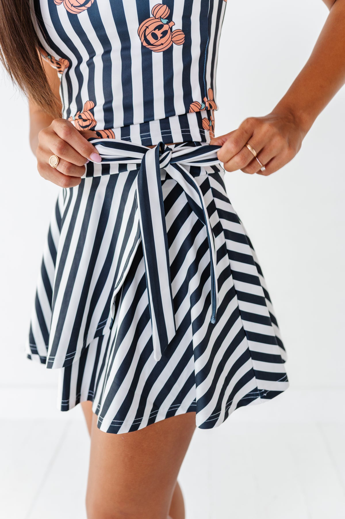 Midnight Stripes | Side-Tie SKORT