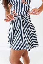 Midnight Stripes | Side-Tie SKORT