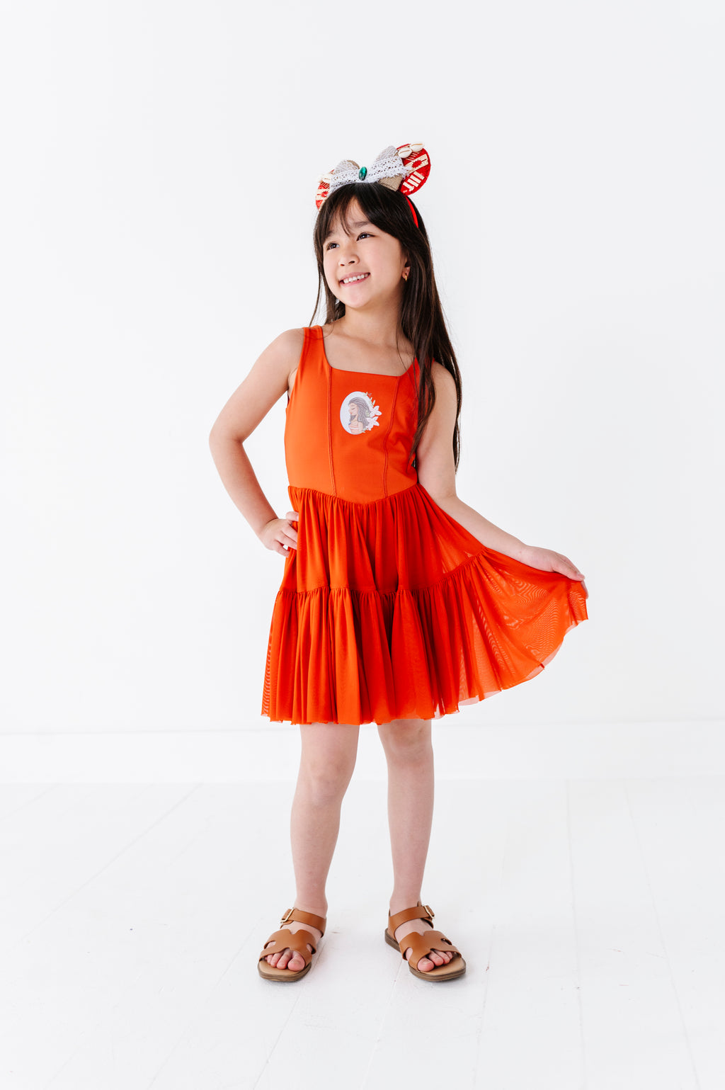 Moana (KIDS) | Burnt Orange Mesh DRESS