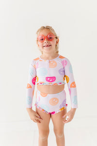 Smilies: 1/4th Zip Rashguard TWO-PIECE