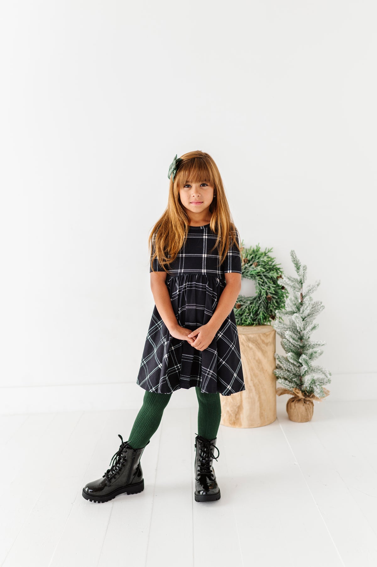 Black Plaid | Scoop Back Dress