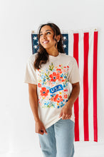 Load image into Gallery viewer, Floral USA | ADULT tees (*CROP + FULL LENGTH HERE)