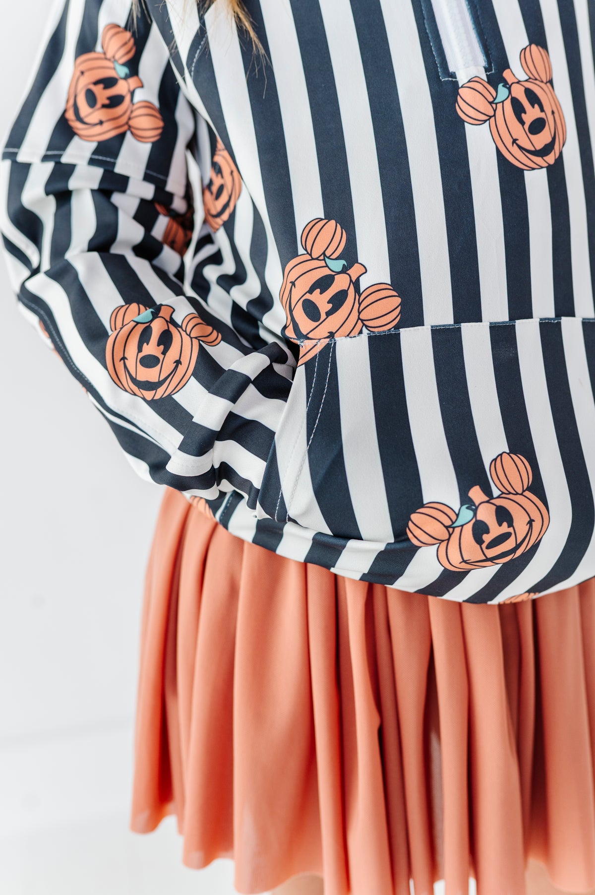 Stripe Mickey Pumpkin | ADULT 1/4th ZIP