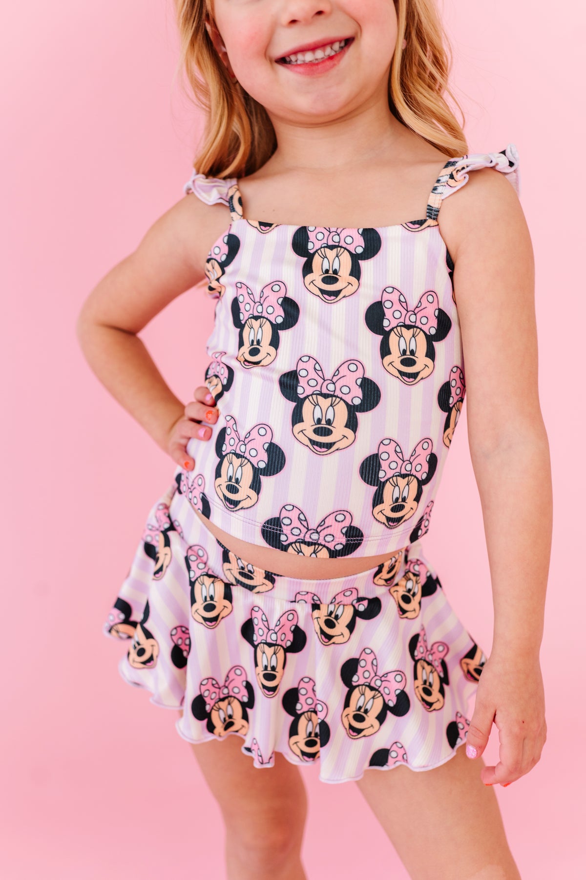 Purple Stripe Minnie | TWO-PIECE Skirted Suit