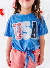 Load image into Gallery viewer, BLUE Patchwork USA | Tie Front Tee
