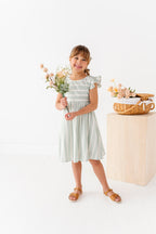 Mint Bay Stripes | TIE-BACK DRESS