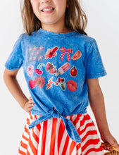 Load image into Gallery viewer, Flag Collage | BLUE Tie Front Tee