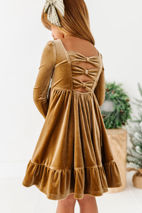 Carmel | Velvet Bow Back Dress