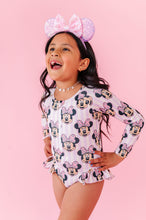 Load image into Gallery viewer, Purple Stripe Minnie | ONE-PIECE Rashguard Suit