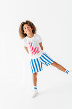 Load image into Gallery viewer, BLUE Spangled Stripes | BOY SHORTS