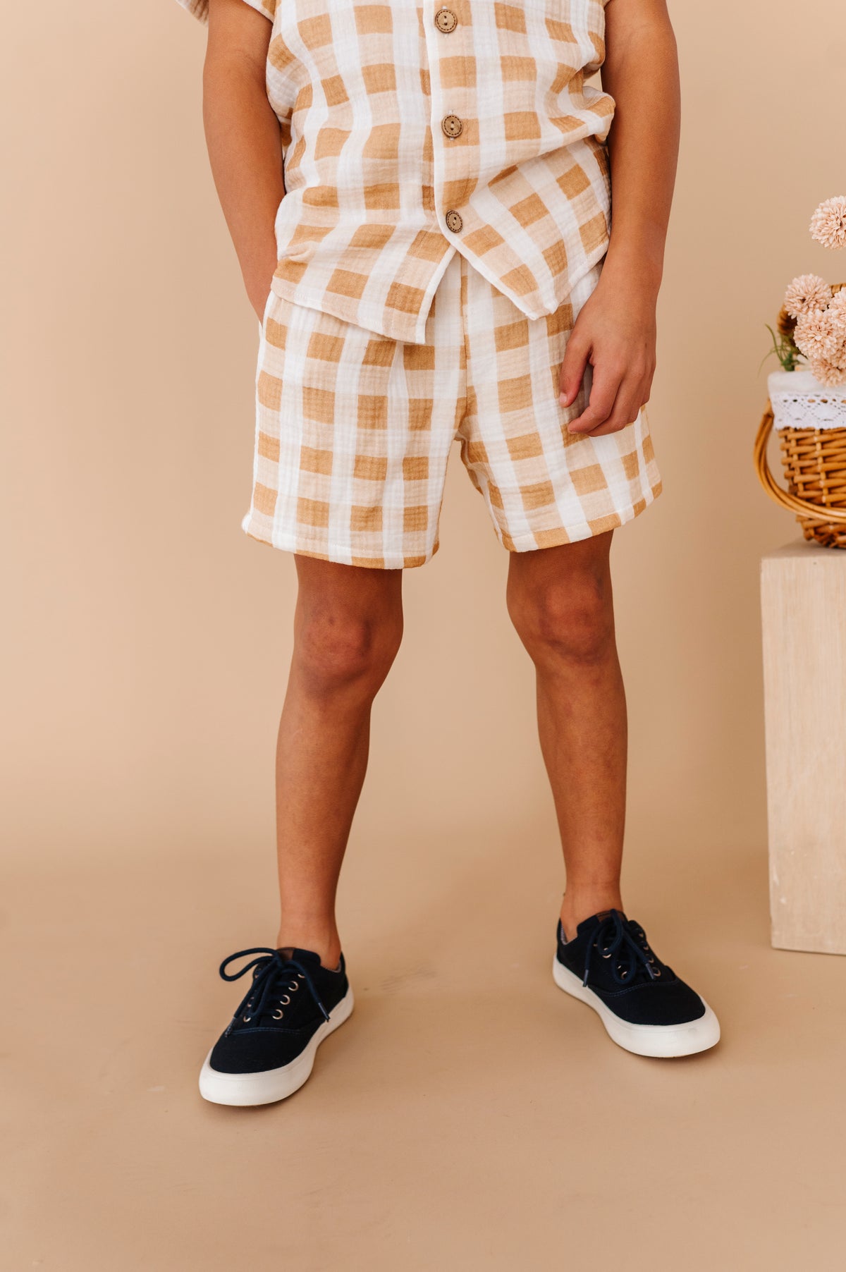 Honey Gingham | BOYS LINEN SET