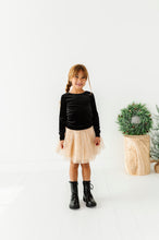 Load image into Gallery viewer, Black Velvet | Bow Back Long Sleeve Top