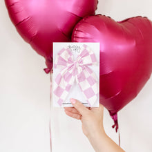 Load image into Gallery viewer, Lilac Checkered Fabric Bow on Clip