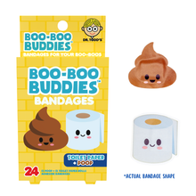 Load image into Gallery viewer, Kids Bandages | Toilet Paper + Poop (24 Count, Latex-Free)