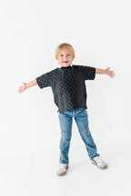 Stay Spooky Skelly | Checkered Boxy Tee