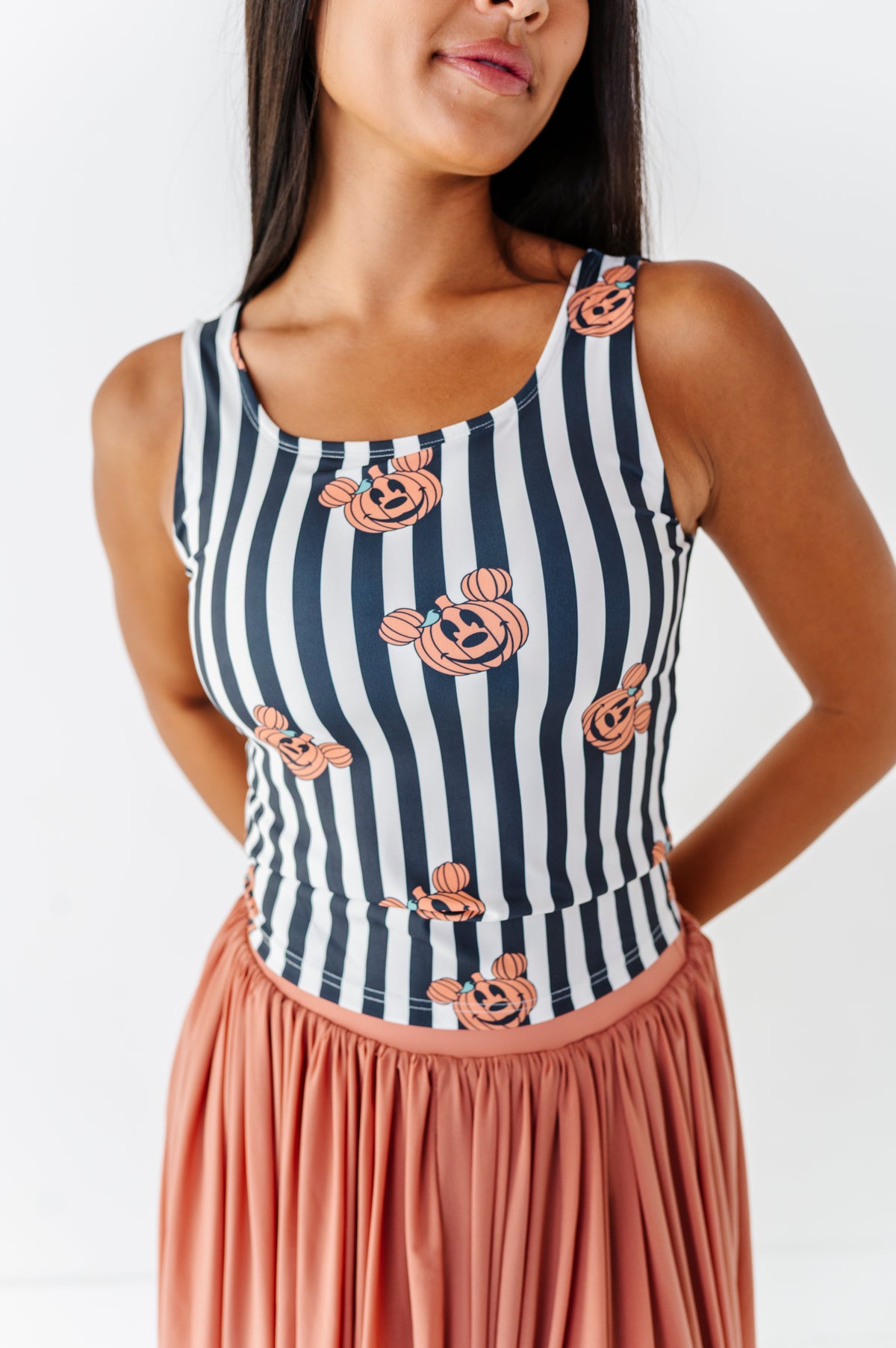 Striped Mickey Pumpkin | ADULT Tank