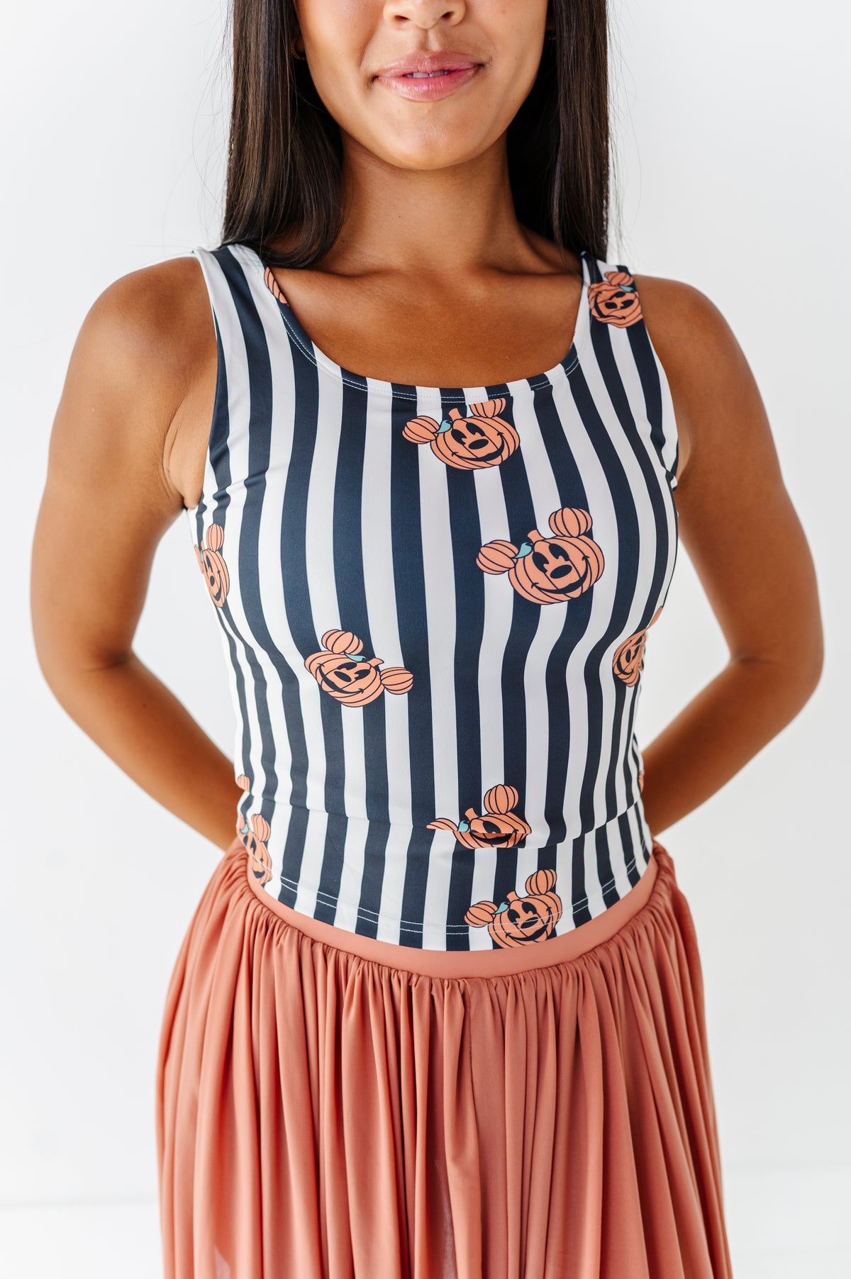 Striped Mickey Pumpkin | ADULT Tank