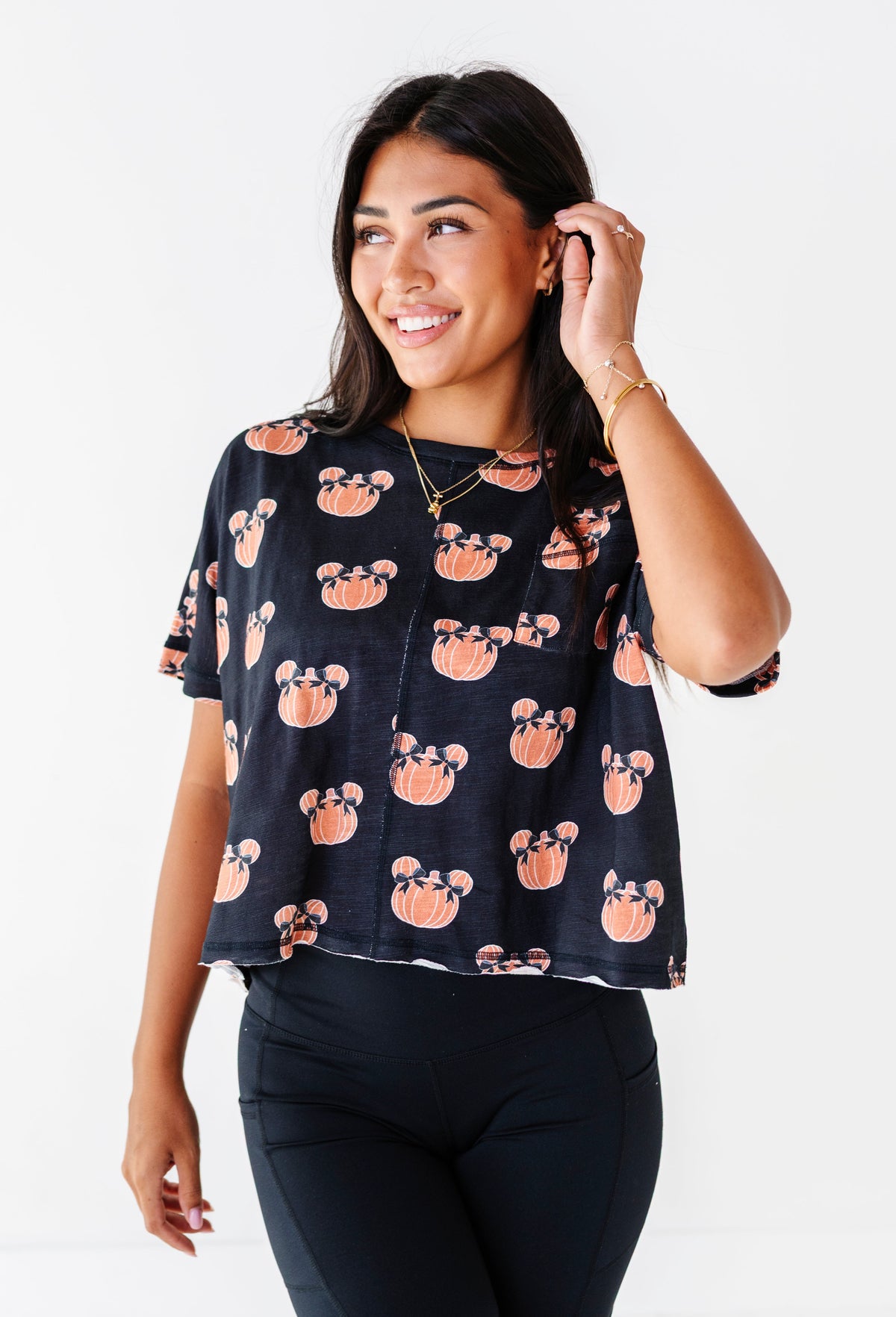 BLACK Piggy Pumpkins | ADULT Boxy Crop