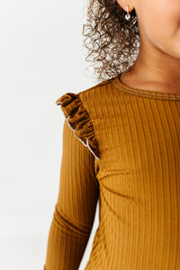 CARMEL RIB | Ruffle Long Sleeve