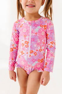 Neon Floral: ONE-PIECE Rashguard