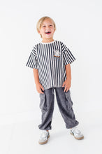 Load image into Gallery viewer, Peace-Out Ghost | Stripes Boxy Tee