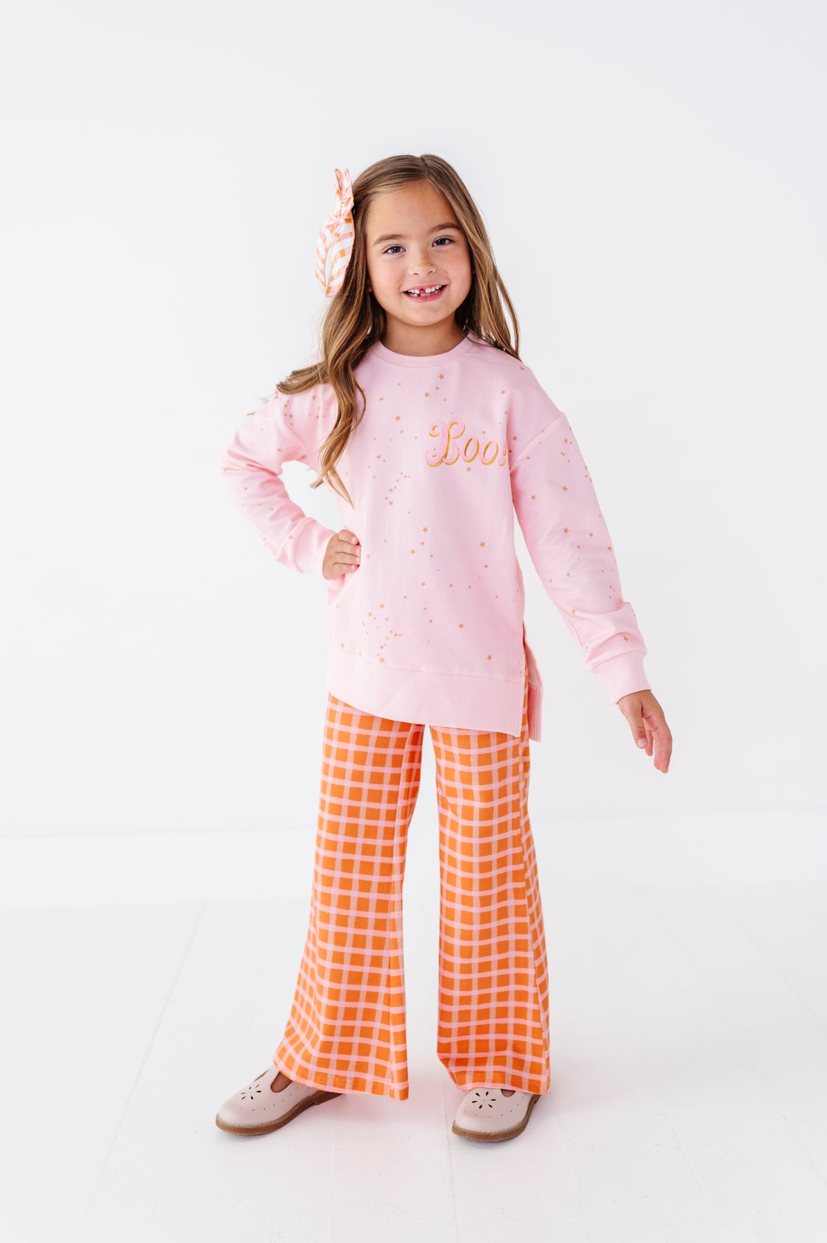 Peach Patch Plaid | Wide-Leg Pants