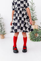 Checkered Bow | Scoop Back Dress