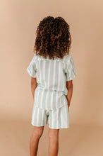 Load image into Gallery viewer, Mint Bay Stripes | BOYS LINEN SET