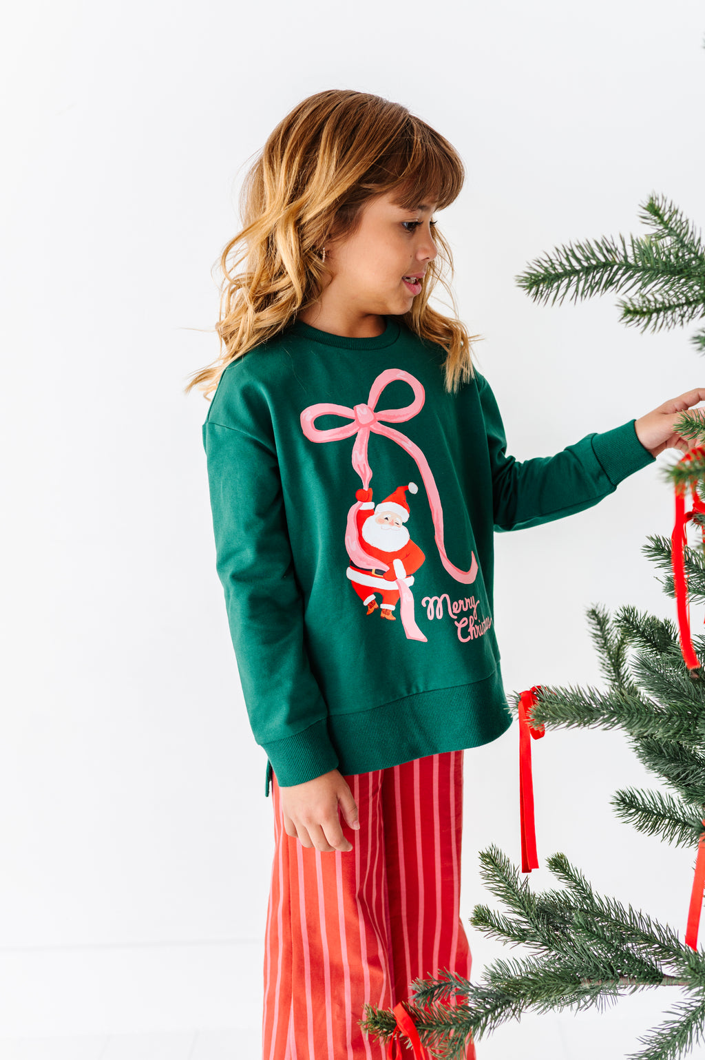 Santa's Pink Bow | Side Split Sweatshirt