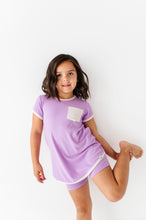 Load image into Gallery viewer, Pixie Purple | Mini Dress + Biker Shorts RIB Set
