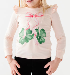 Shamrock Cherries | Pink Ruffle Long Sleeve