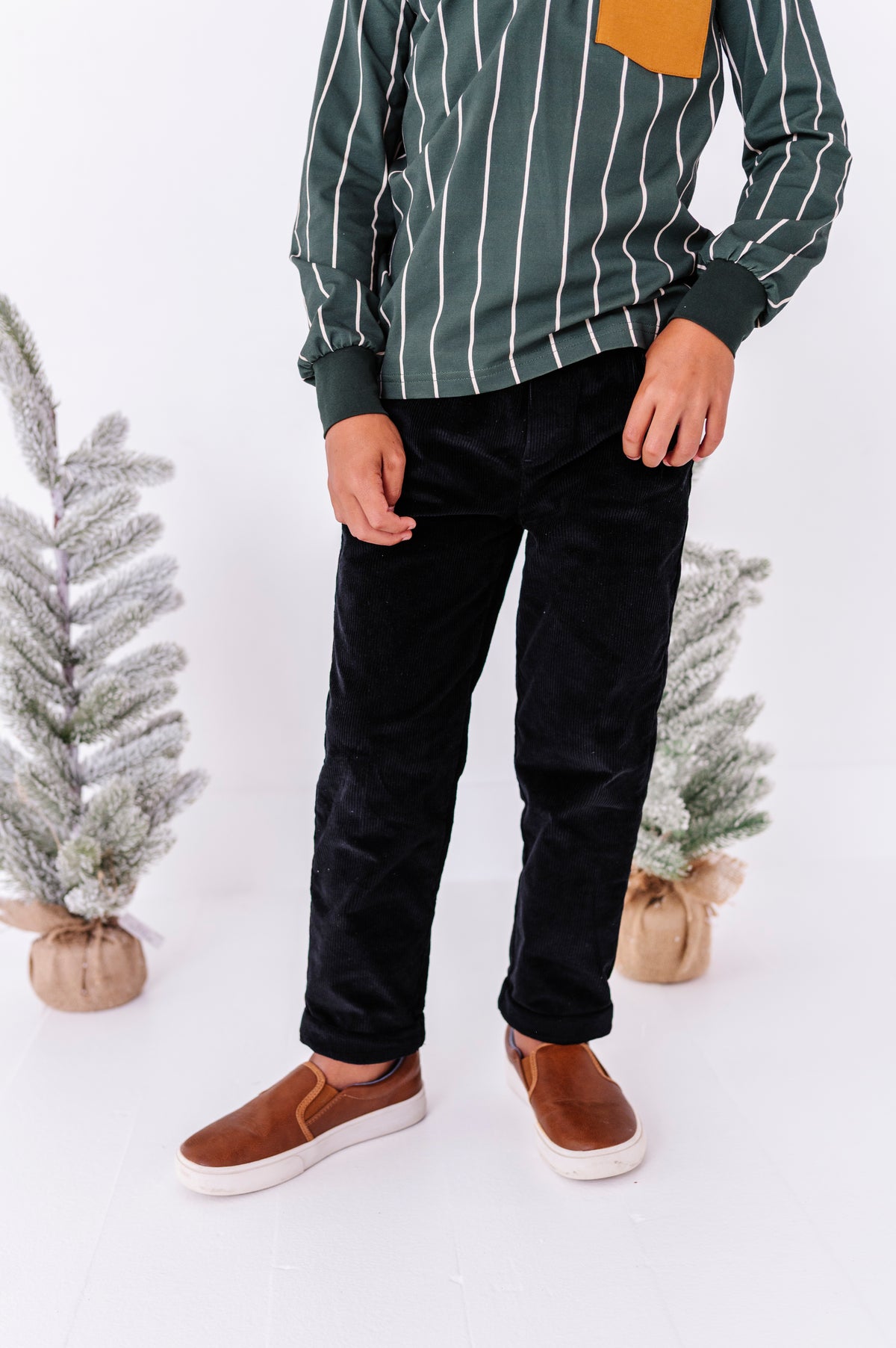 Yuletide Green Stripe | Hoodie Henley