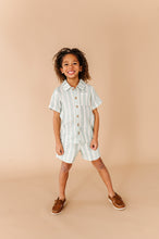 Load image into Gallery viewer, Mint Bay Stripes | BOYS LINEN SET