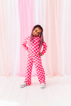 Load image into Gallery viewer, Hot Pink Check | Wide Leg Ribbed SET