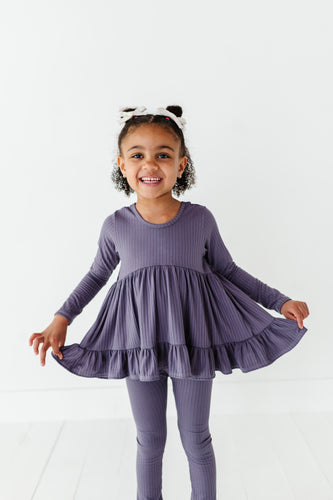 PLUM RIB | Double Ruffle Peplum