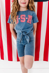 Navy RIBBED | Biker Shorts