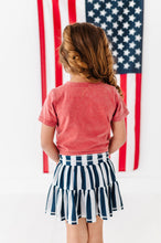 Load image into Gallery viewer, RED ‘USA’ Check | Girls Tie-Front Shirt