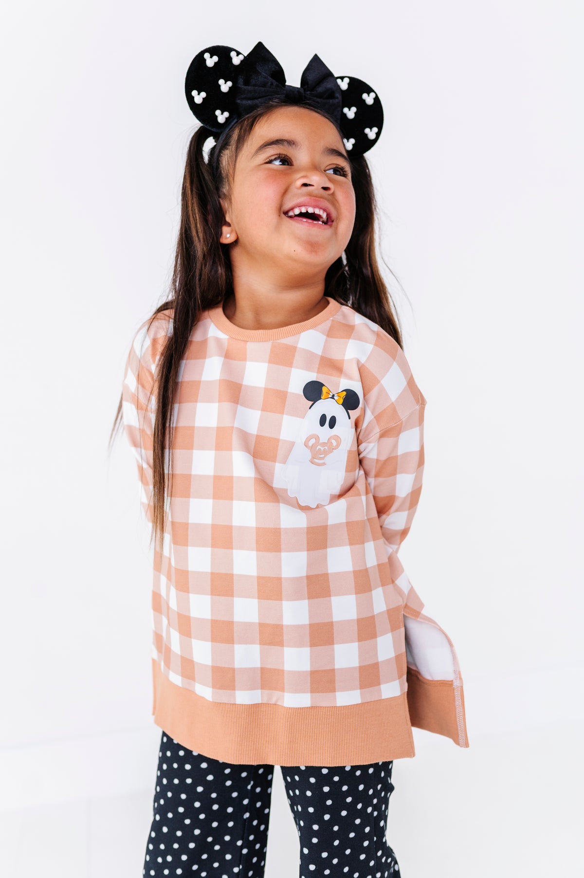 Pretzel Ghostie (PLAID) | SIDE SPLIT SWEATSHIRT