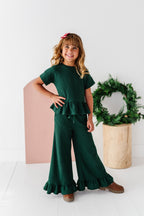 Hunter Green | Waffle Ruffle Set