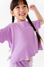 Load image into Gallery viewer, Pixie Purple | Boxy Crop + Shorts RIB Set